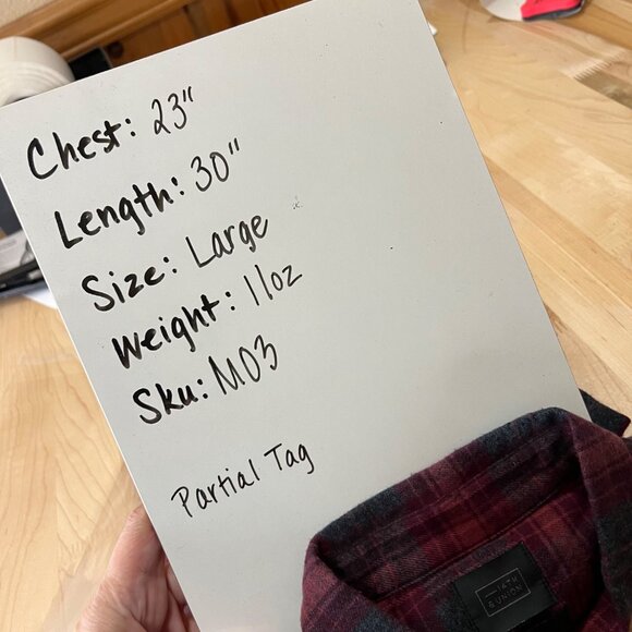 14th & Union Trim Fit Flannel Plaid Red Gray Button-Down Size Large NWOT - Picture 9 of 9